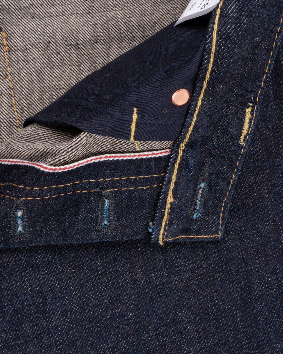 IRON HEART 666 170Z SELVEDGE DENIM SLIM STRAIGHT CUT JEANS - NATURAL INDIGO
