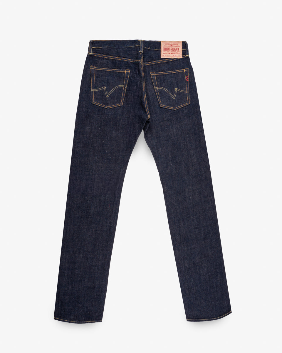 IRON HEART 666 170Z SELVEDGE DENIM SLIM STRAIGHT CUT JEANS - NATURAL INDIGO