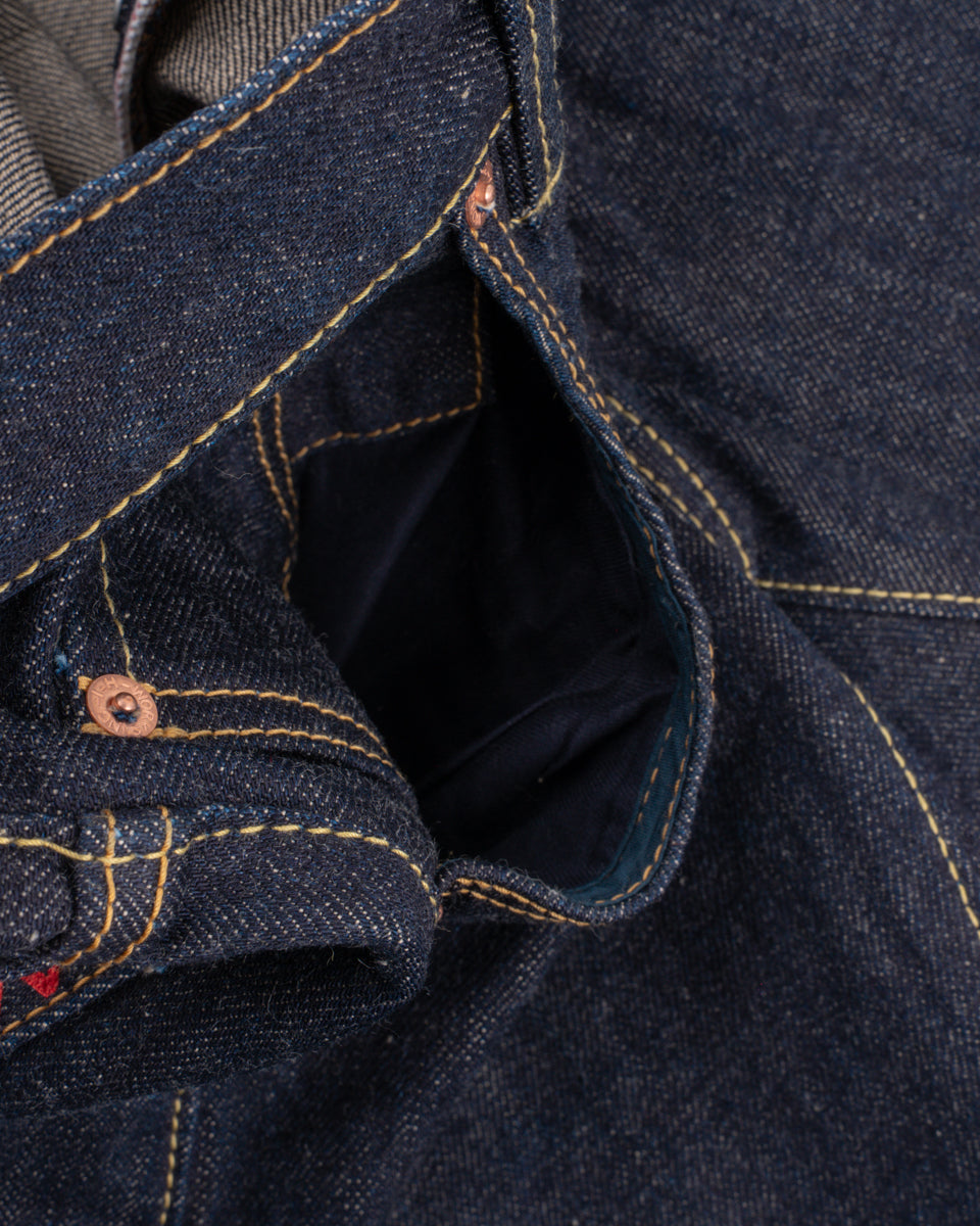 IRON HEART 666 170Z SELVEDGE DENIM SLIM STRAIGHT CUT JEANS - NATURAL INDIGO