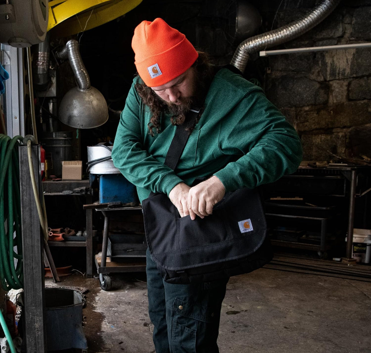 Carhartt Ripstop Messenger Bag, Durable Water-Resistant Messenger Work Bag