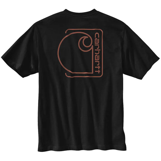 CARHARTT RELAXED FIT LIGHTWEIGHT SHORT SLEEVE C GRAPHIC TSHIRT (BLACK)
