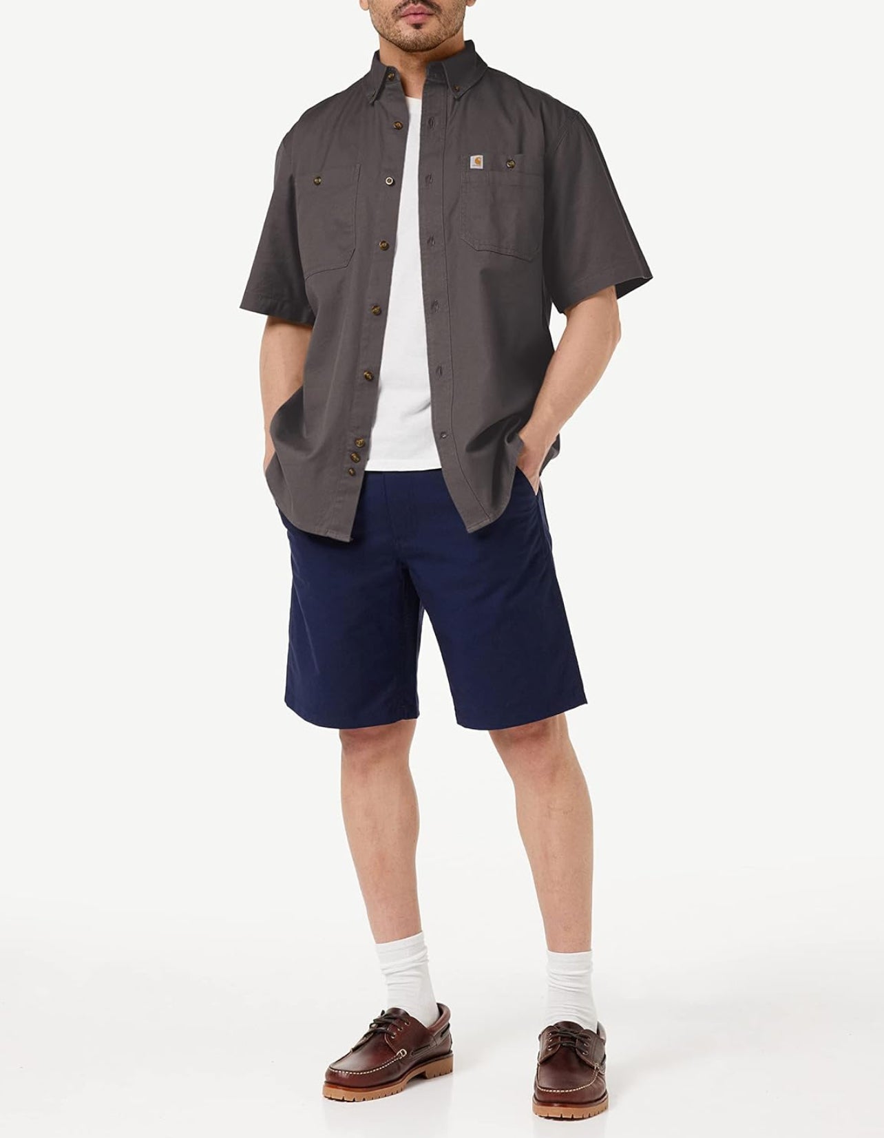 Carhartt Men's Rugged Flex Relaxed Fit Midweight Canvas Short-Sleeve workshirt