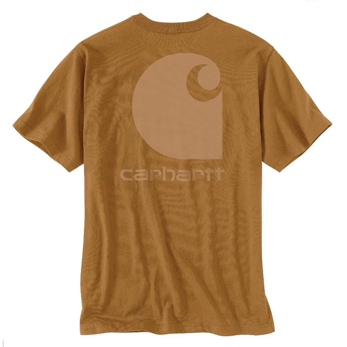 CARHARTT RELAXED FIT HEAVYWEIGHT SHORT SLEEVE POCKET C GRAPHIC TSHIRT (BROWN)