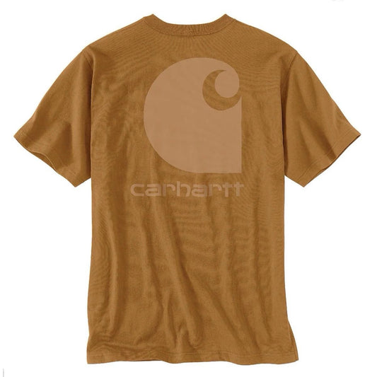 CARHARTT RELAXED FIT HEAVYWEIGHT SHORT SLEEVE POCKET C GRAPHIC TSHIRT (BROWN)