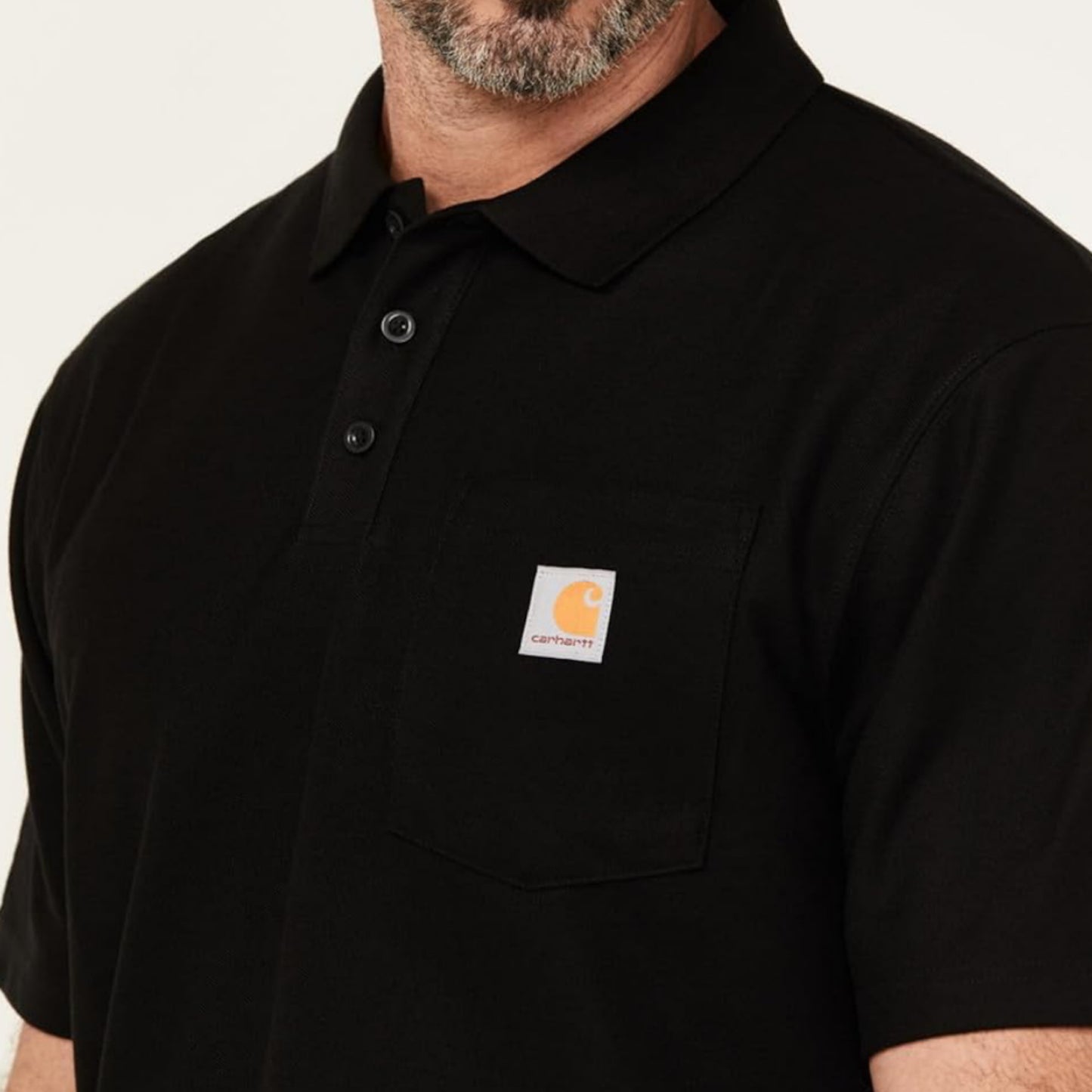 CARHARTT LOOSE FIT SHORT SLEEVE POCKET POLO (BLACK)