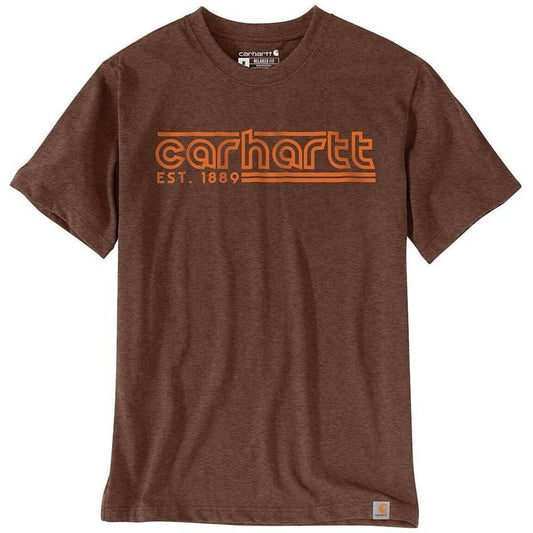 CARHARTT RELAXED FIT LIGHTWEIGHT SHORT SLEEVE LOGO GRAPHIC TSHIRT (MOCHA HEATHER)
