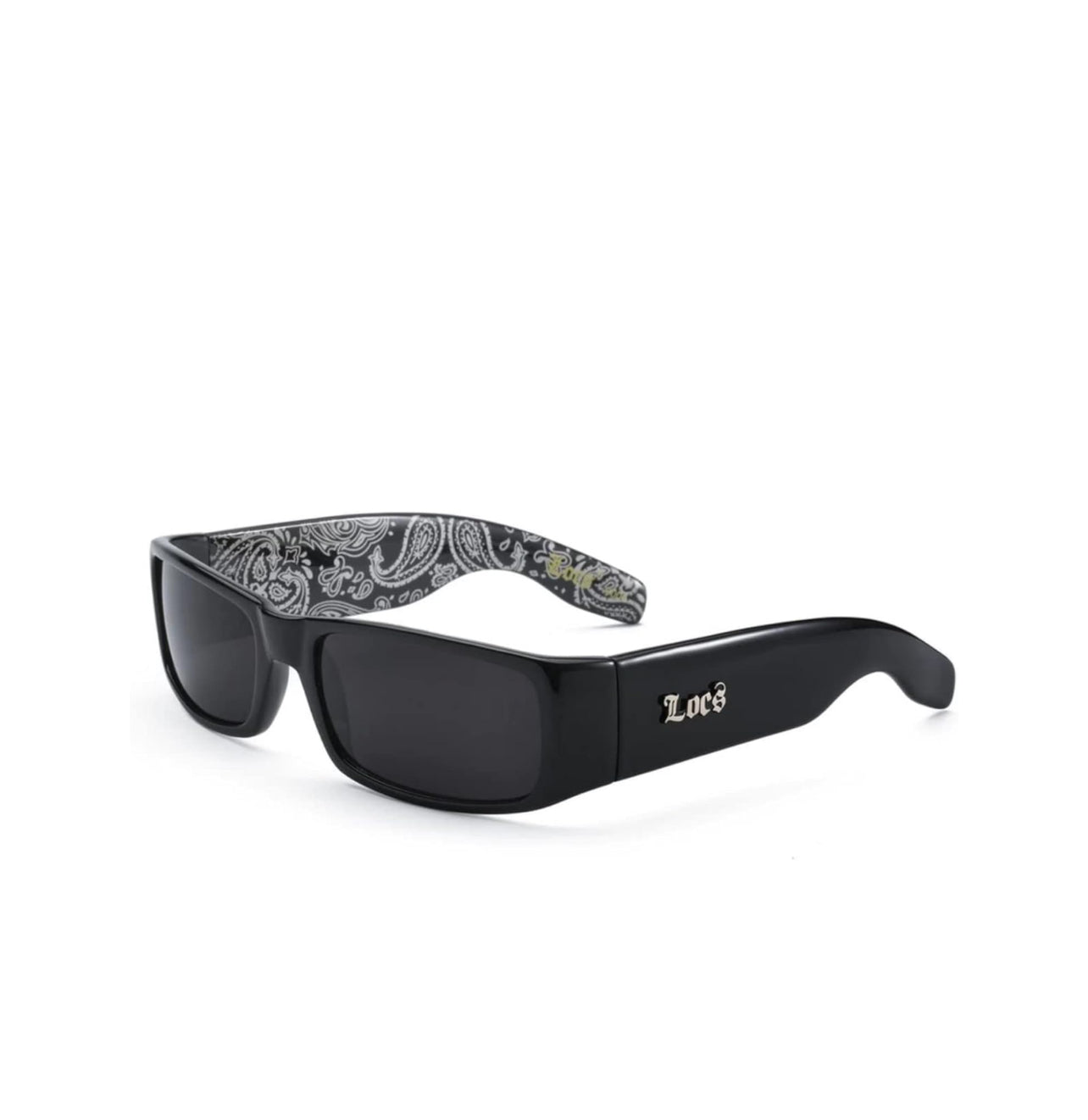Locs Mens Hardcore Wrap Around Sunglasses with Bandana Print Inside
