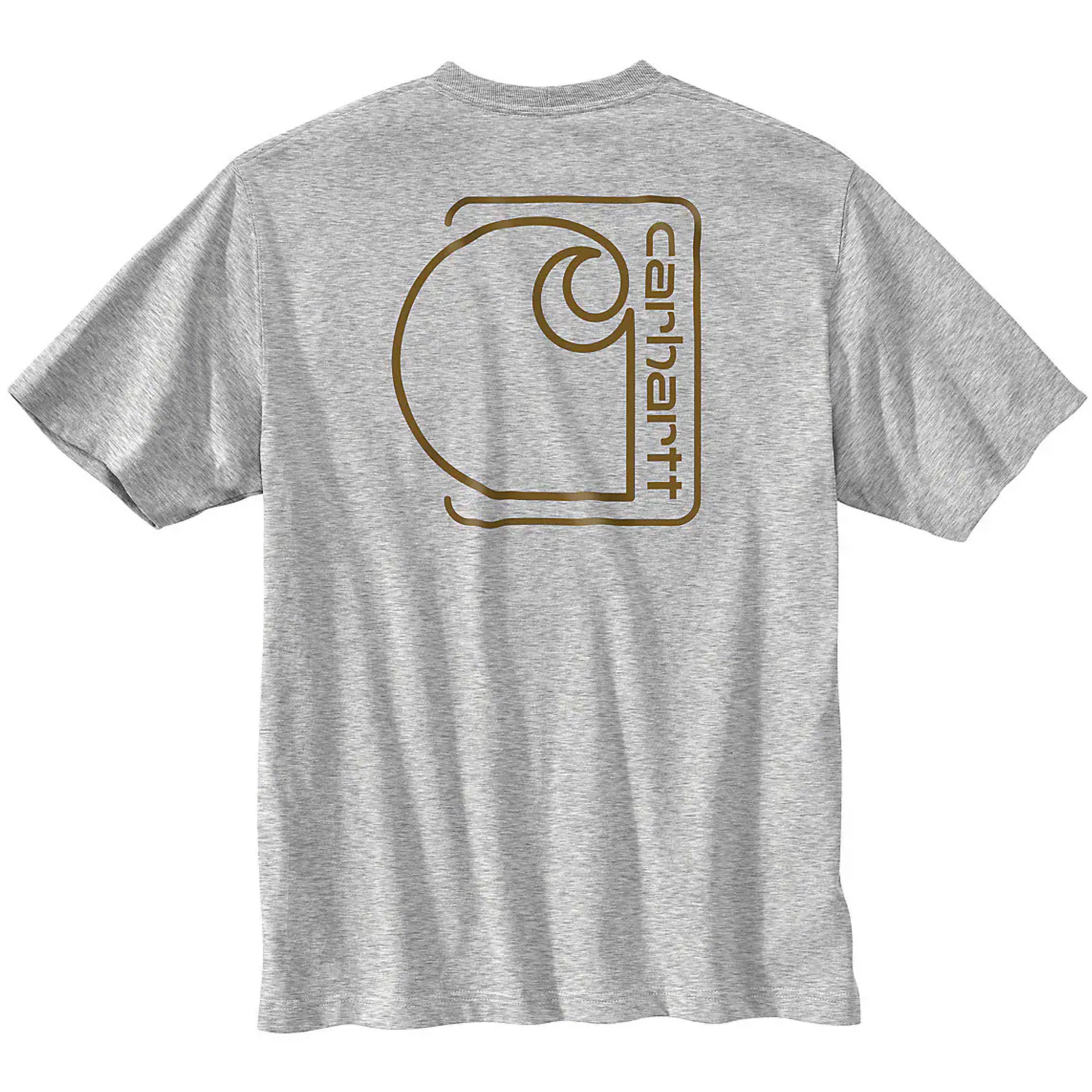 CARHARTT RELAXED FIT LIGHTWEIGHT SHORT SLEEVE C GRAPHIC TSHIRT (HEATHER GRAY)