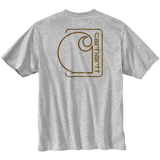 CARHARTT RELAXED FIT LIGHTWEIGHT SHORT SLEEVE C GRAPHIC TSHIRT (HEATHER GRAY)