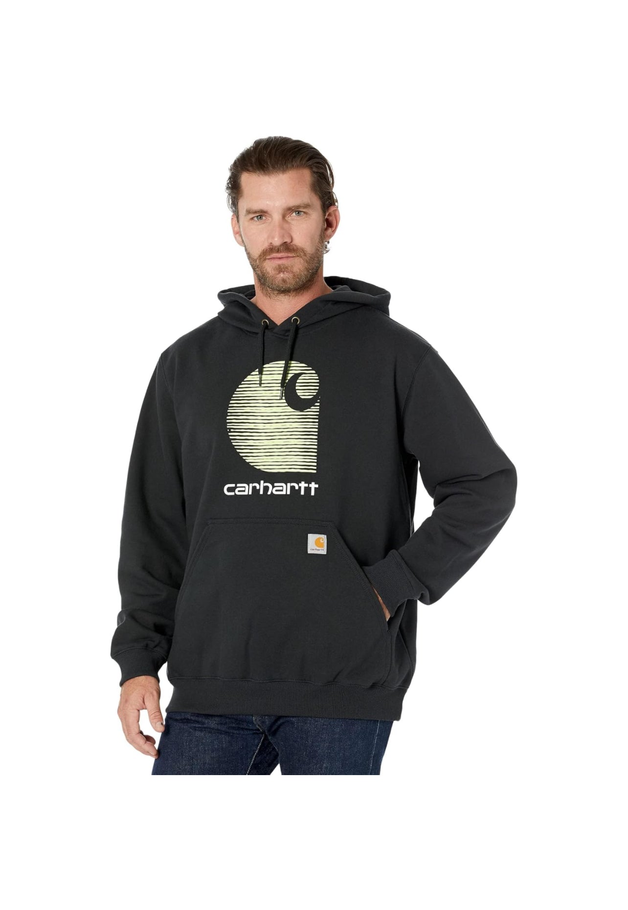 Carhartt Men's Rain Defender Loose Fit Midweight C Logo Graphic Sweatshirt