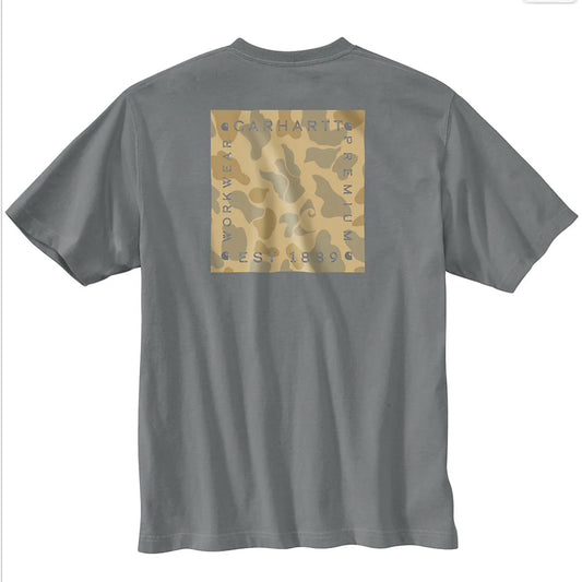 CARHARTT RELAXED FIT LIGHTWEIGHT SHORT SLEEVE CAMO GRAPHIC TSHIRT (WEATHERED ASH HEATHER)