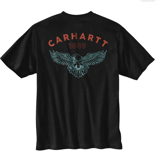 CARHARTT RELAXED FIT LIGHTWEIGHT SHORT SLEEVE EAGLE GRAPHIC TSHIRT (BLACK)