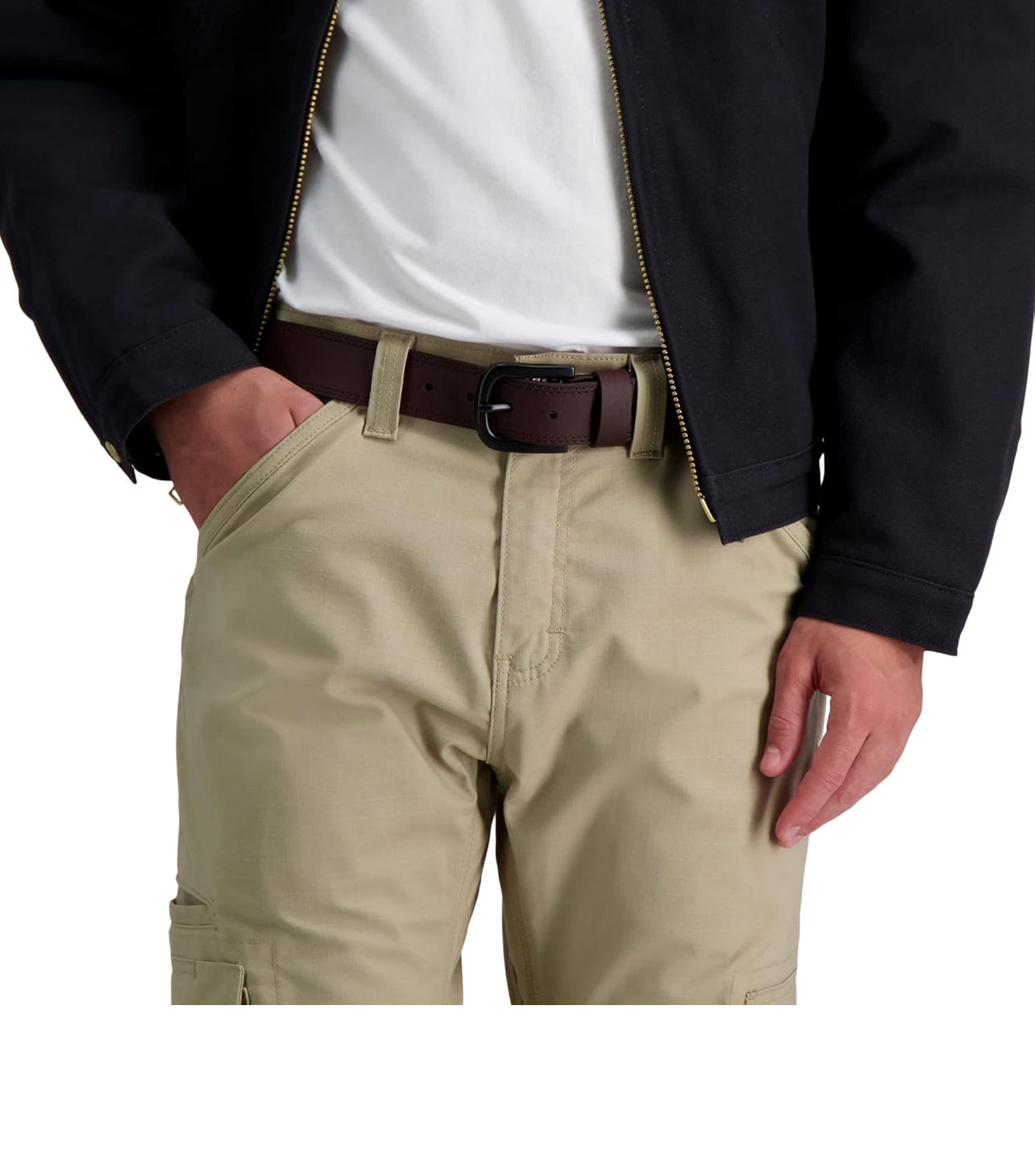 Dickies Men's Casual Leather Belt Brown