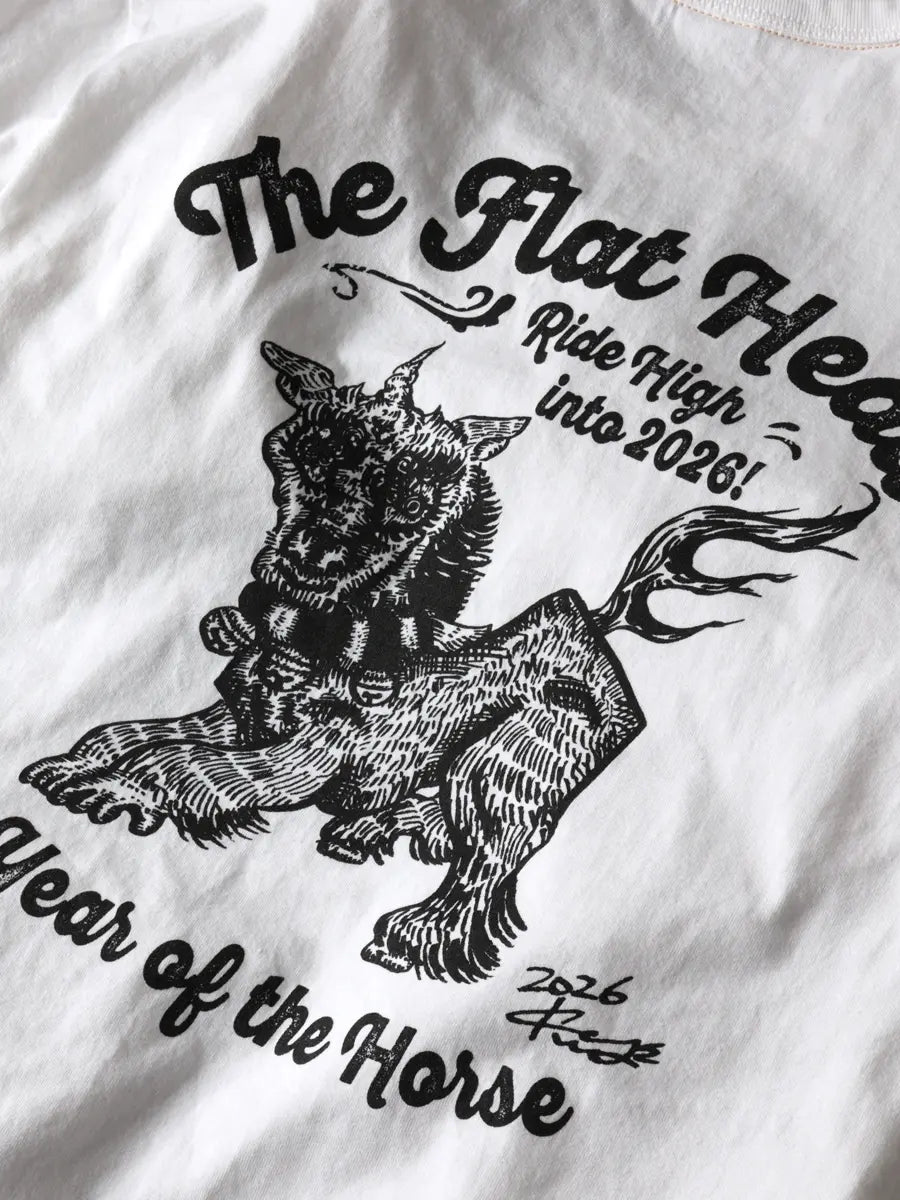 THE FLAT HEAD - "MIWA KOMATSU" HORSE ZODIAC T-SHIRT [FN-THC-KM17]