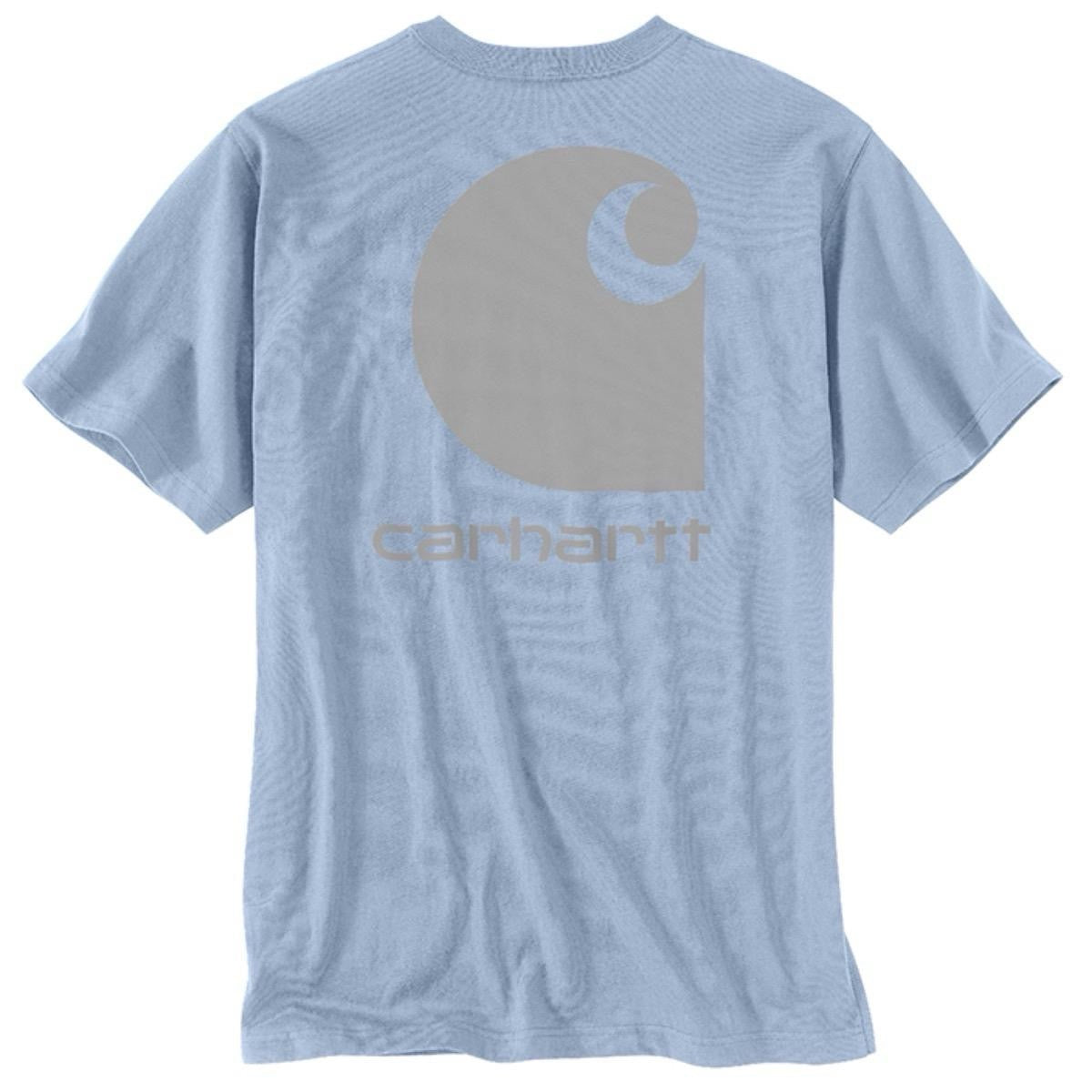 CARHARTT RELAXED FIT HEAVYWEIGHT SHORT SLEEVE POCKET C GRAPHIC TSHIRT (FOG BLUE)