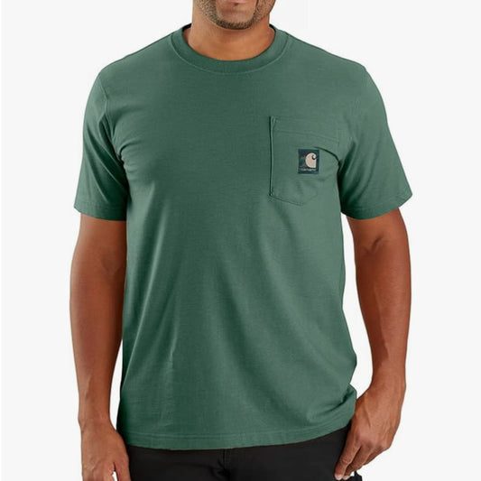 CARHARTT RELAXED FIT LIGHTWEIGHT SHORT SLEEVE POCKET CAMO PATCH TSHIRT (FROSTED BALSAM HEATHER)