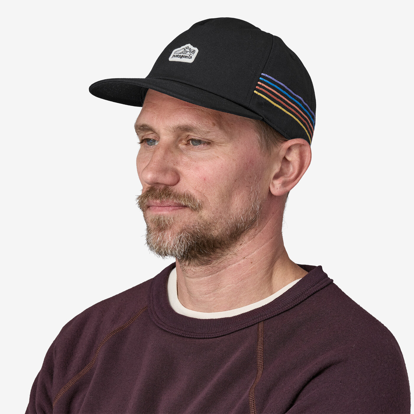 PATAGONIA LINE LOGO RIDGE STRIPE FUNFARER CAP (BLACK)