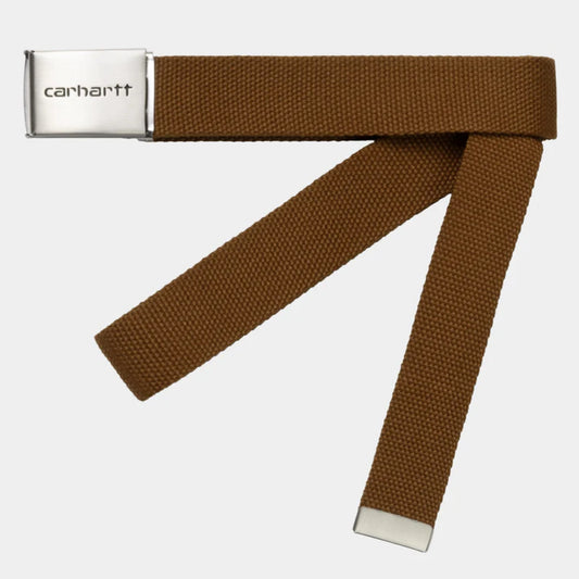 CARHARTT WIP CLIP BELT CHROME (HAMILTON BROWN)