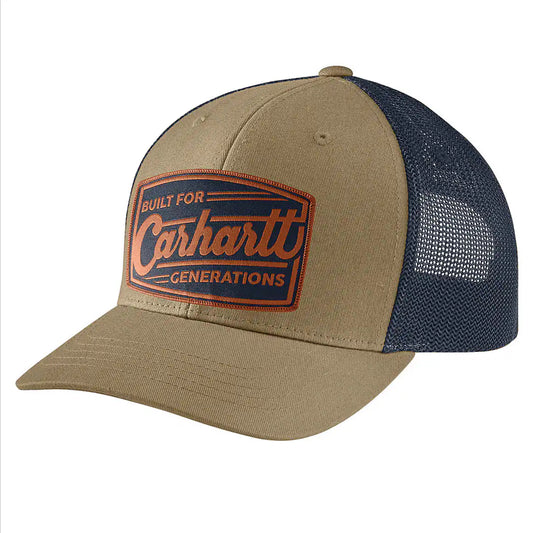 CARHARTT CANVAS MESHBACK BUILT PATCH CAP (DARK KHAKI)