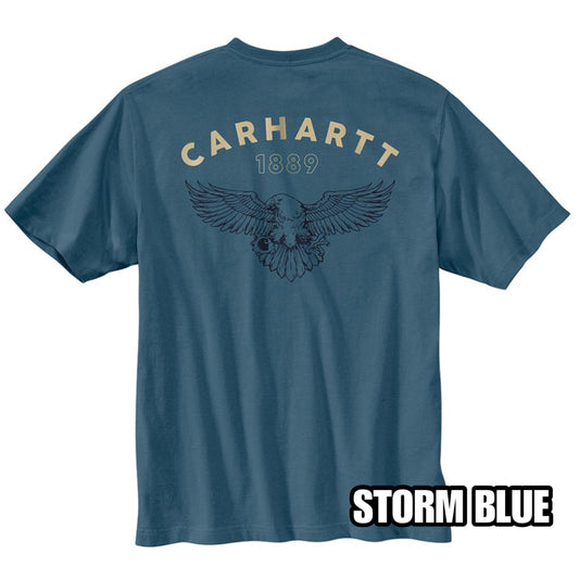 CARHARTT RELAXED FIT LIGHTWEIGHT SHORT SLEEVE EAGLE GRAPHIC TSHIRT (STORM BLUE)