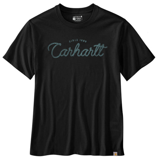 CARHARTT RELAXED FIT LIGHTWEIGHT SHORT SLEEVE SCRIPT GRAPHIC TSHIRT (BLACK)