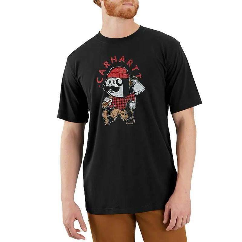 CARHARTT RELAXED FIT LIGHTWEIGHT SHORT SLEEVE LUMBERJACK GRAPHIC TSHIRT (BLACK)