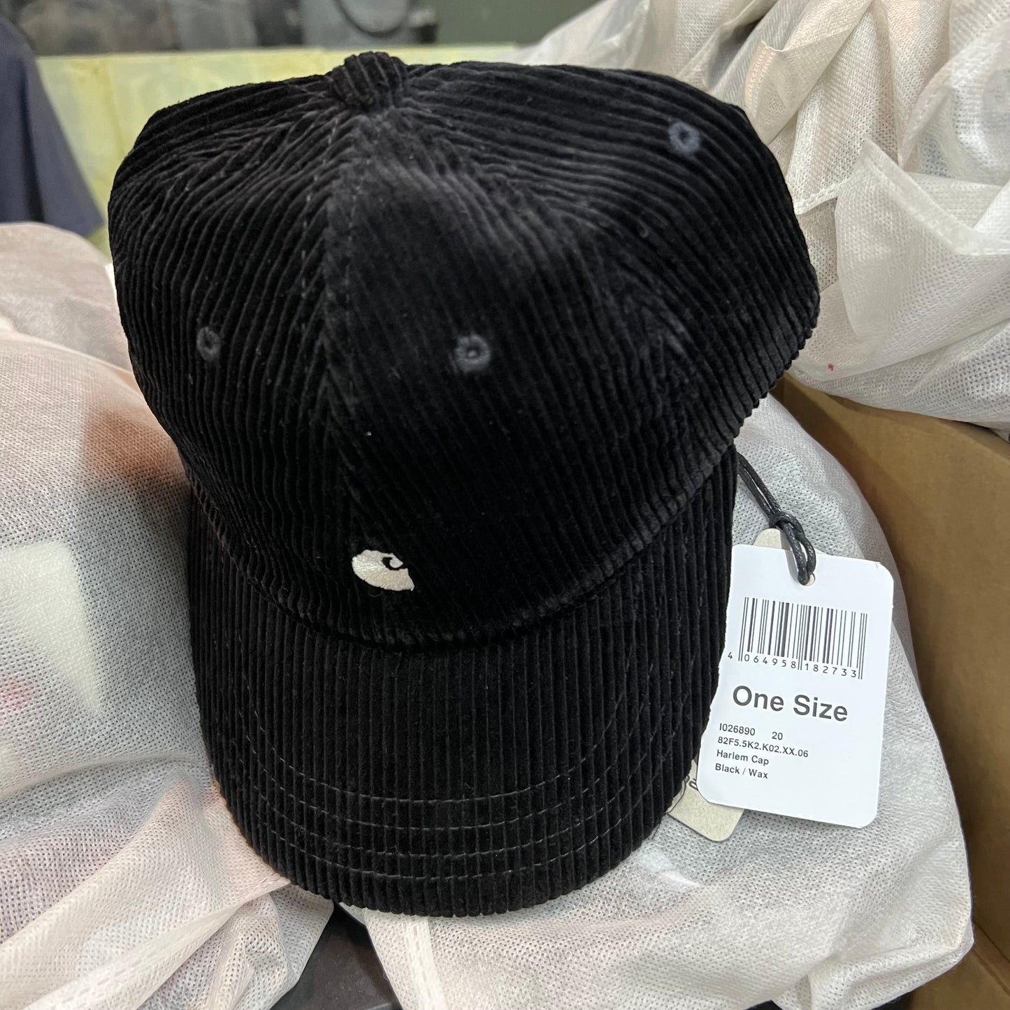 CARHARTT WIP HARLEM CORDUROY CAP (BLACK)