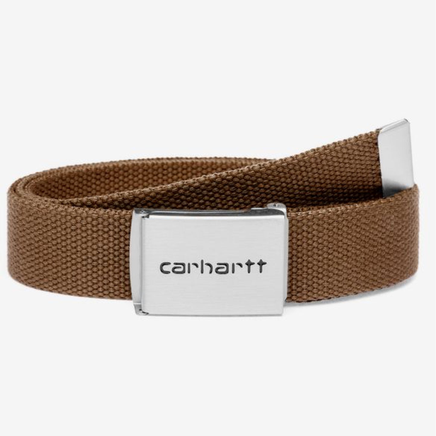 CARHARTT WIP CLIP BELT CHROME (HAMILTON BROWN)