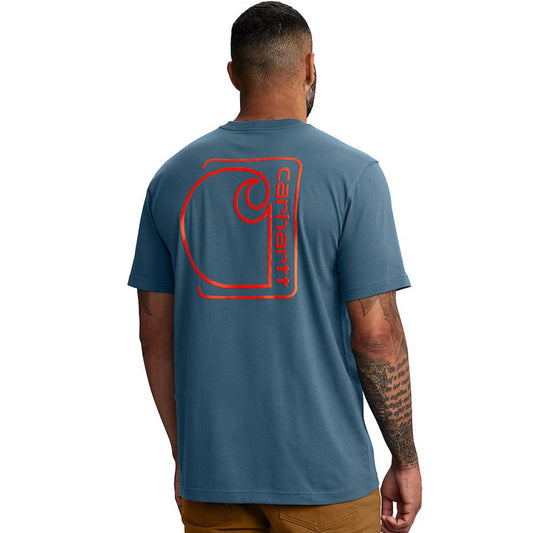 CARHARTT RELAXED FIT LIGHTWEIGHT SHORT SLEEVE C GRAPHIC TSHIRT (STORM BLUE)