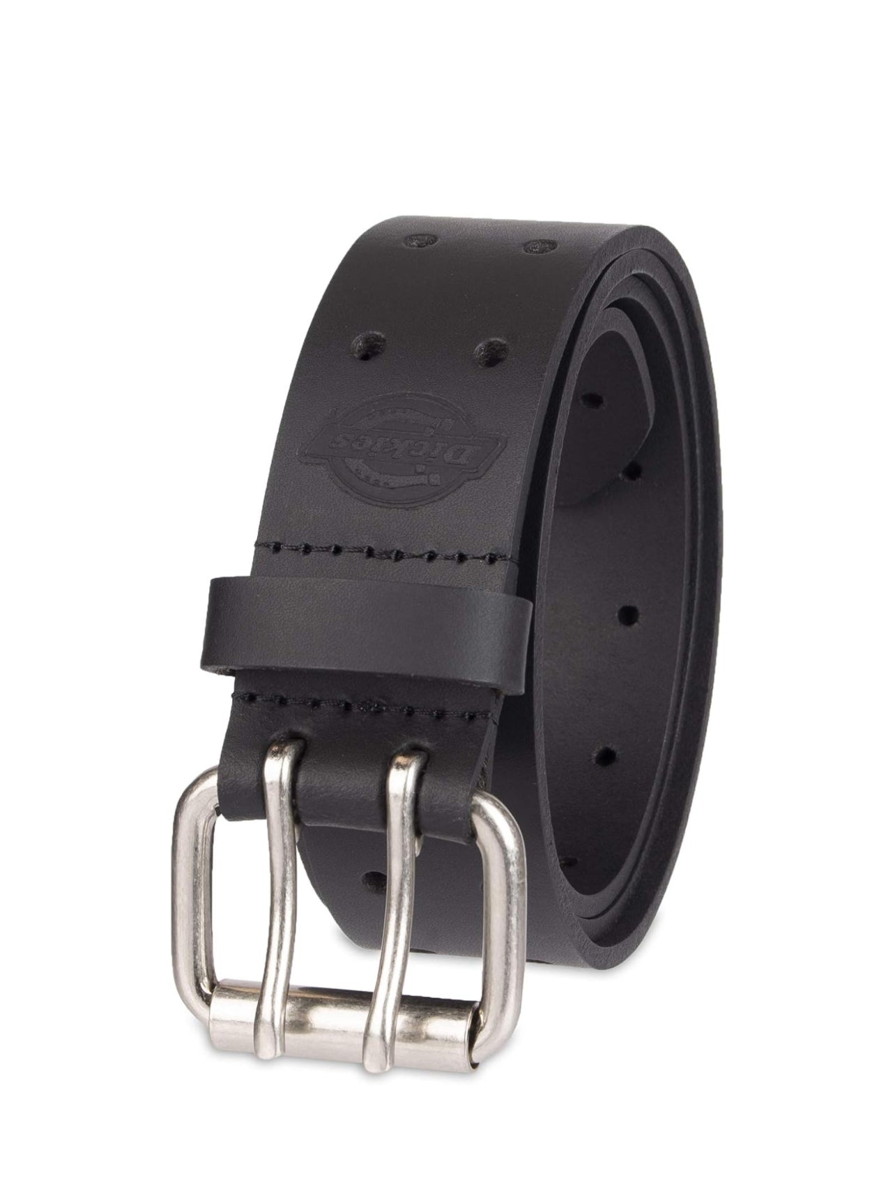 Dickies Men's Leather Double Prong Belt (Black)