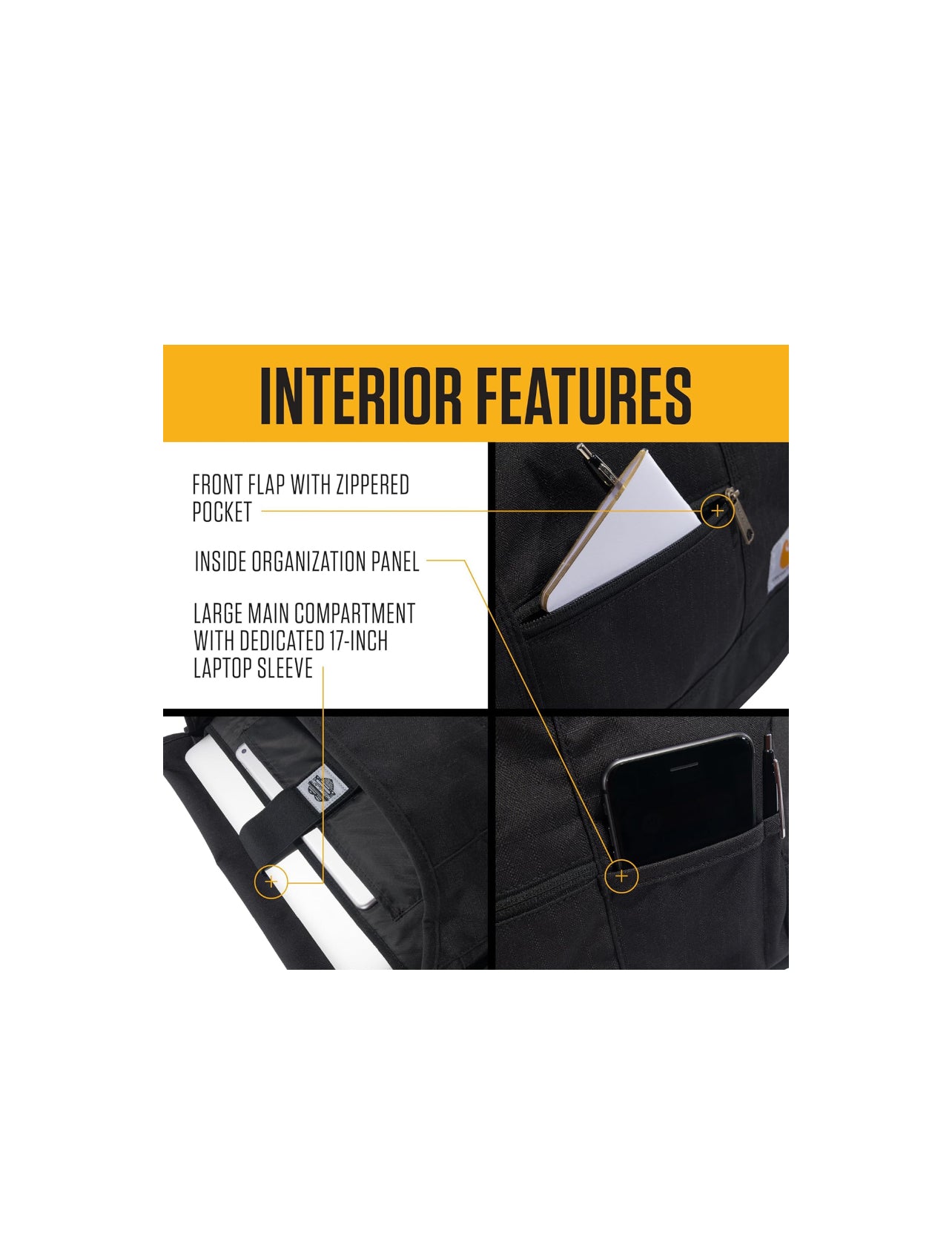 Carhartt Ripstop Messenger Bag, Durable Water-Resistant Messenger Work Bag