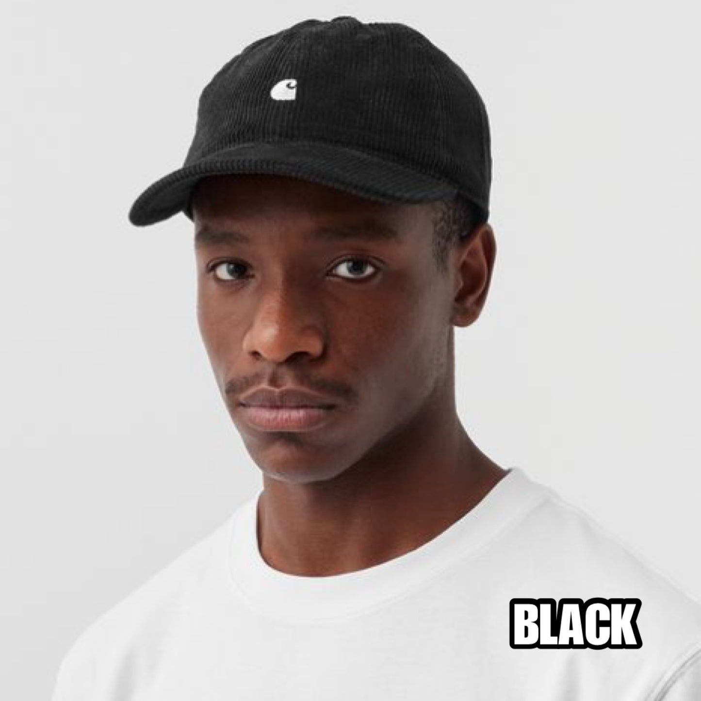 CARHARTT WIP HARLEM CAP, CORDUROY (BLACK)