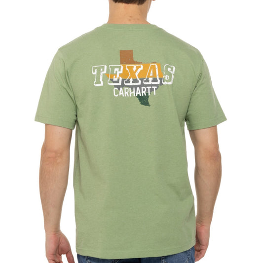 CARHARTT RELAXED FIT POCKET TEXAS GRAPHIC TSHIRT (LODEN FROST HEATHER)
