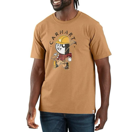 CARHARTT RELAXED FIT LIGHTWEIGHT SHORT SLEEVE CARPENTER GRAPHIC TSHIRT (HICKORY NUT HEATHER)