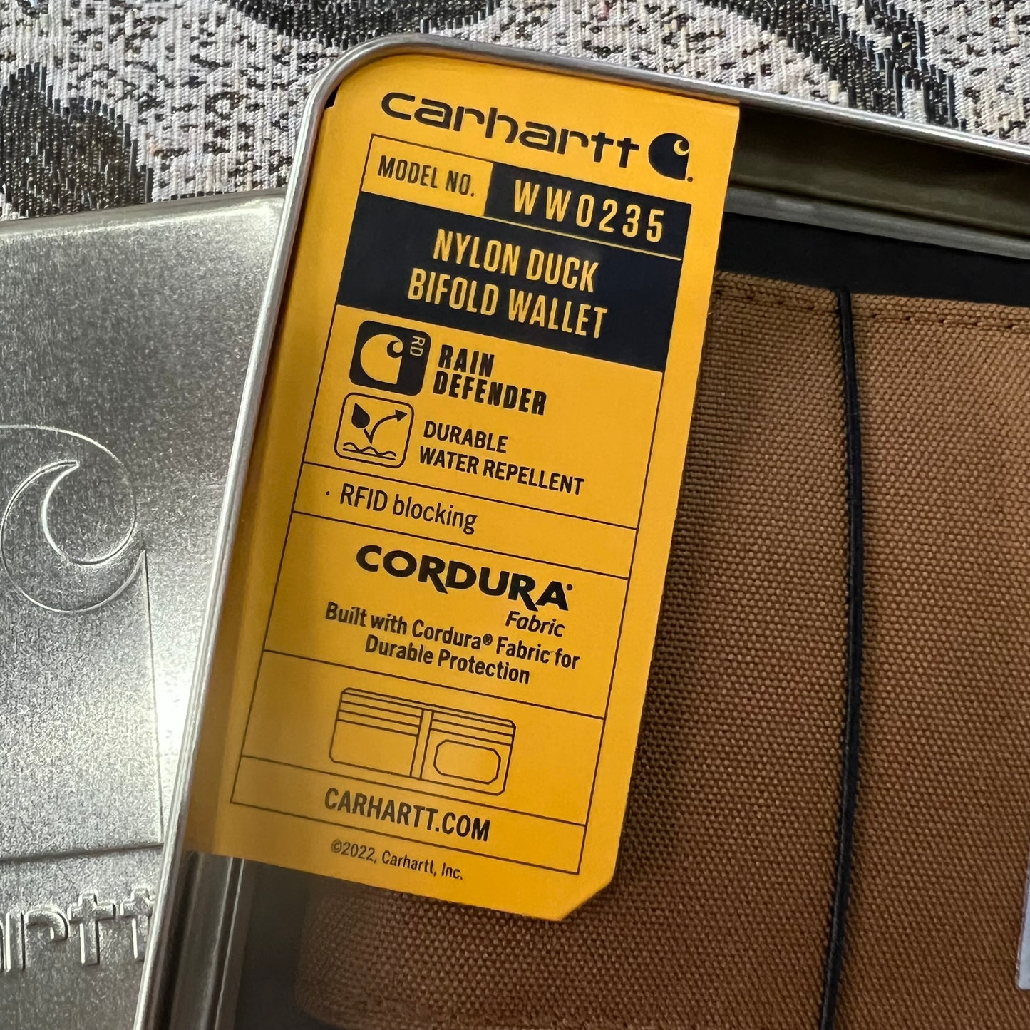 CARHARTT NYLON DUCK BIFOLD WALLET (BROWN)