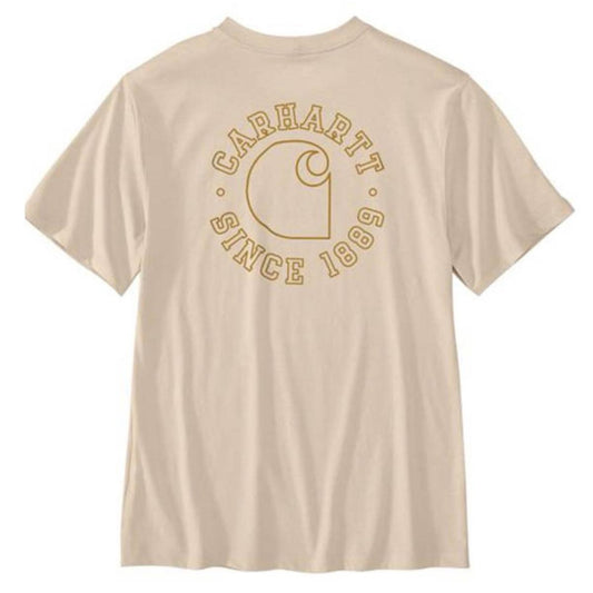 CARHARTT RELAXED FIT LIGHTWEIGHT LOGO GRAPHIC TSHIRT (OAT MILK)