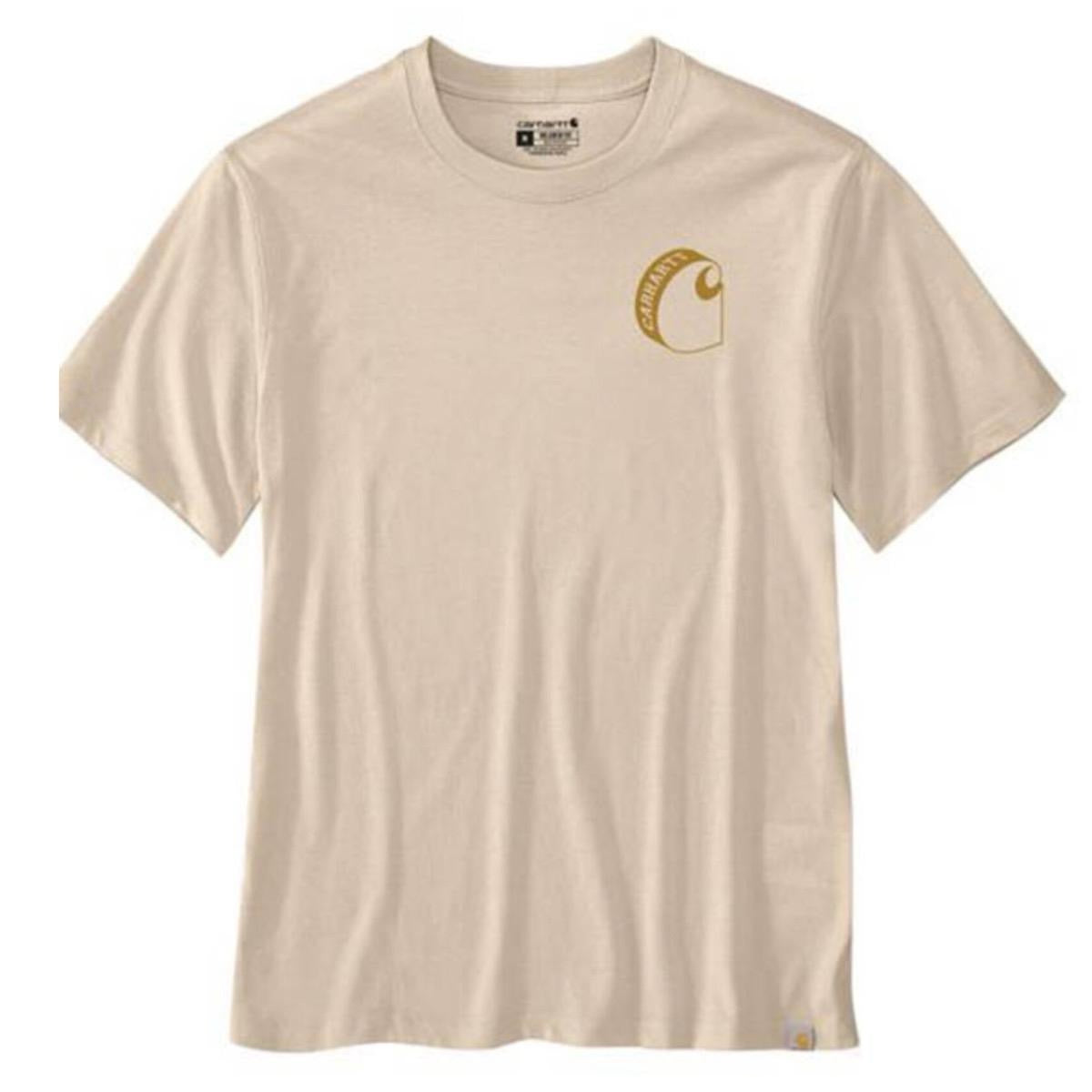 CARHARTT RELAXED FIT LIGHTWEIGHT LOGO GRAPHIC TSHIRT (OAT MILK)
