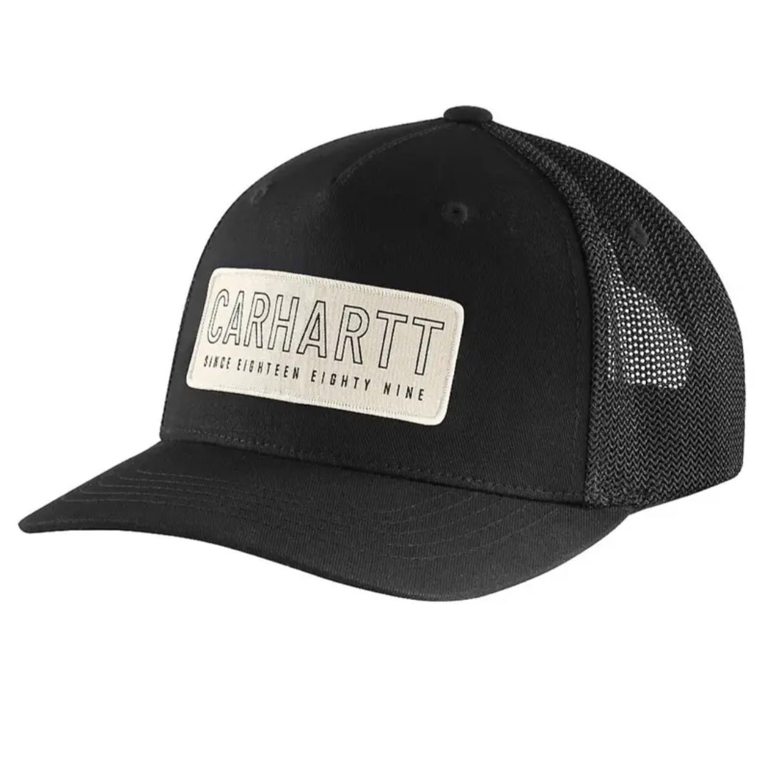 CARHARTT RUGGED FLEX CANVAS MESHBACK 1889 PATCH CAP (BLACK)