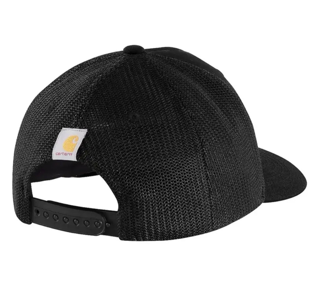 CARHARTT RUGGED FLEX CANVAS MESHBACK 1889 PATCH CAP (BLACK)