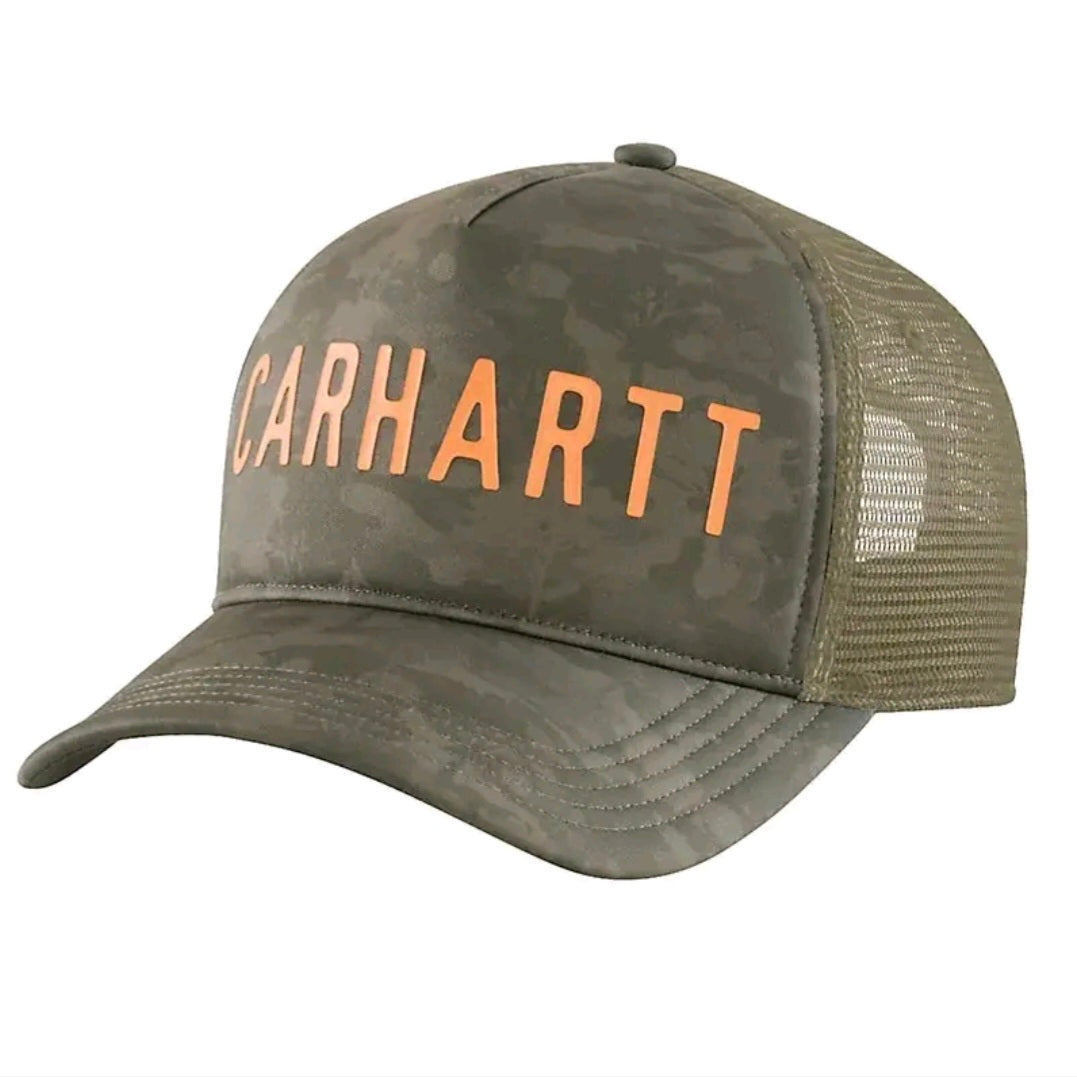 CARHARTT TRUCKER CAMO LOGO GRAPHIC
CAP (BURNT OLIVE TREE CAMO)