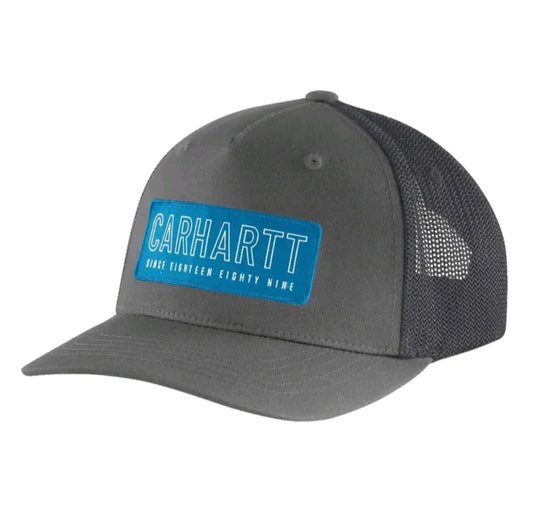 CARHARTT RUGGED FLEX CANVAS
MESHBACK 1889 PATCH CAP (GRAVEL)