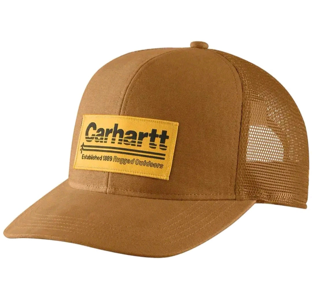 CARHARTT CANVAS MESHBACK OUTDOORS
PATCH CAP (BROWN)