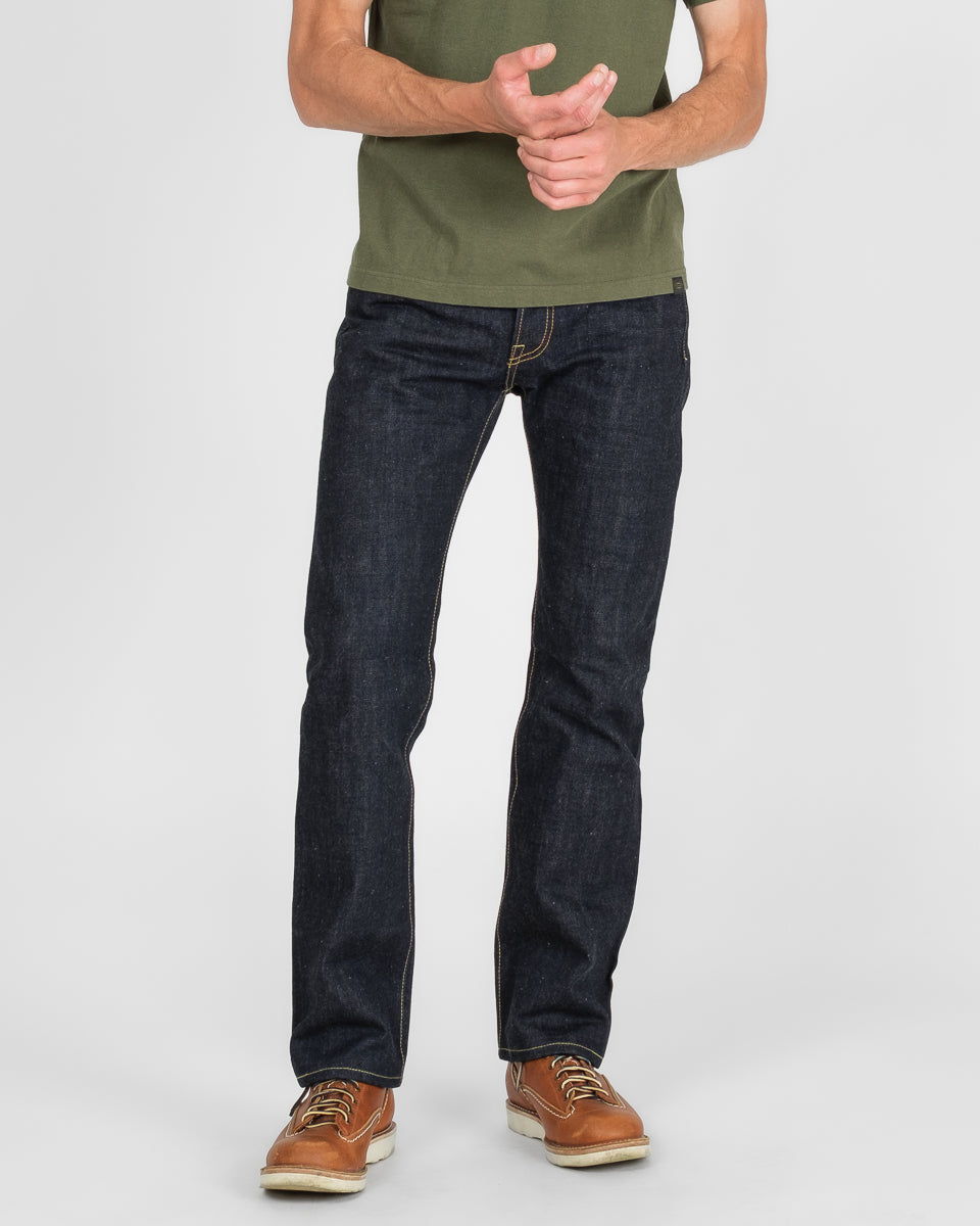 IRON HEART 666 170Z SELVEDGE DENIM SLIM STRAIGHT CUT JEANS - NATURAL INDIGO
