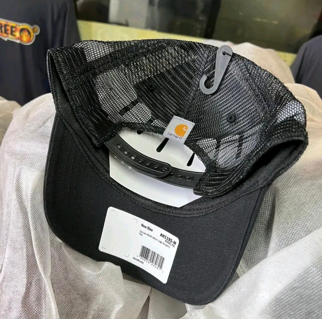 CARHARTT CANVAS MESHBACK LOGO GRAPHIC CAP (BLACK)