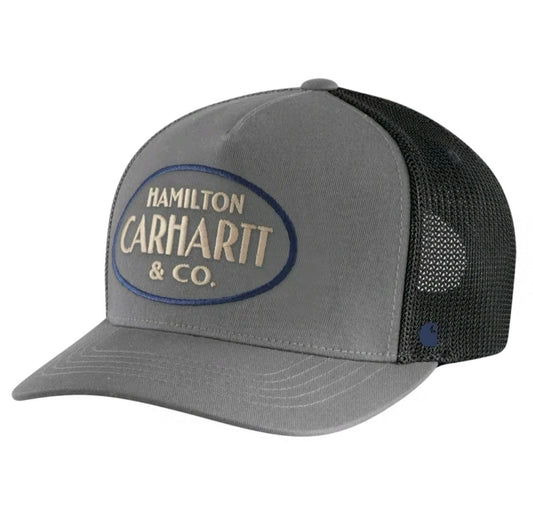 CARHARTT TWILL MESHBACK HAMILTON EMBROIDERED CAP (STEEL/GRAY)