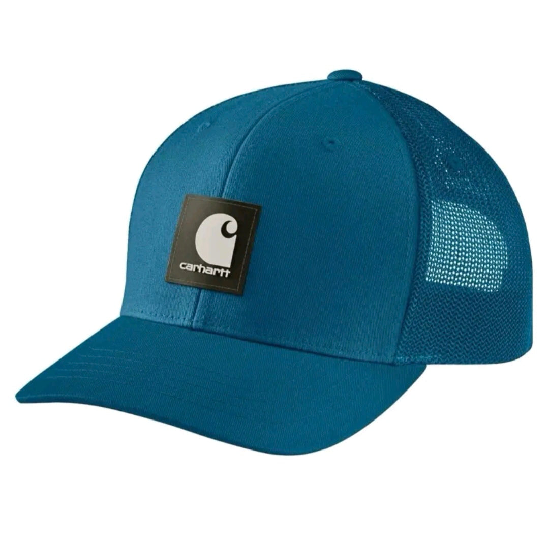 CARHARTT RUGGED FLEX TWILL MESHBACK LOGO PATCH CAP (DEEP LAGOON)