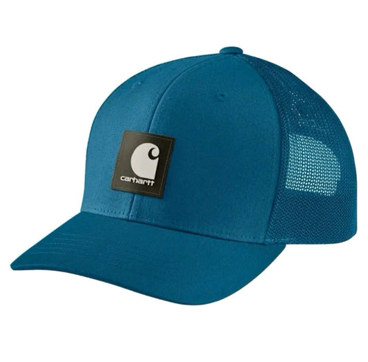CARHARTT RUGGED FLEX TWILL MESHBACK LOGO PATCH CAP (DEEP LAGOON)