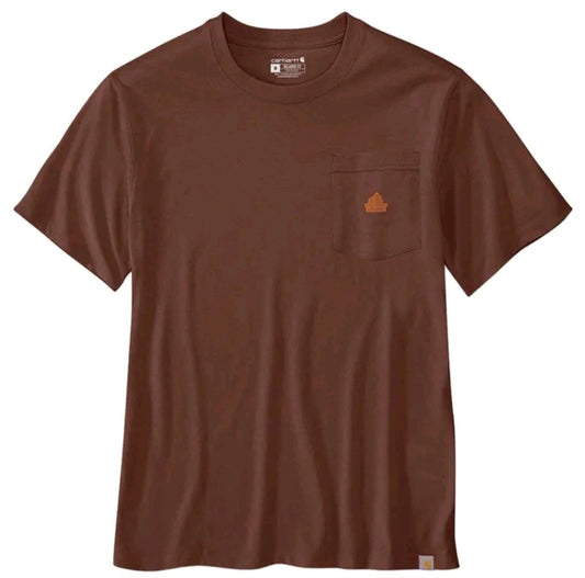 CARHARTT RELAXED FIT LIGHTWEIGHT SHORT SLEEVE POCKET TREE GRAPHIC TSHIRT (MOCHA HEATHER)