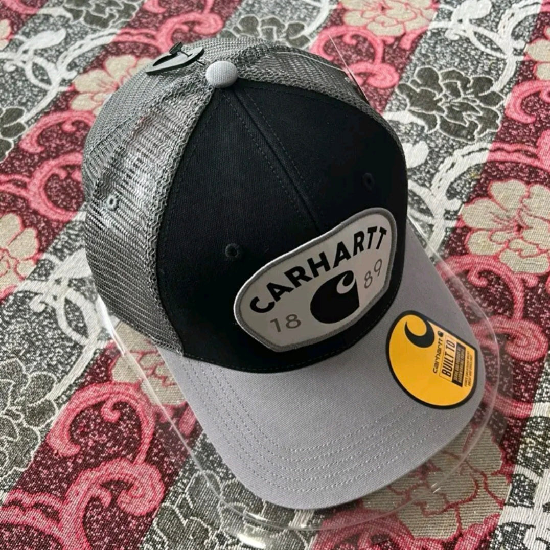 CARHARTT CANVAS MESHBACK 1889 PATCH CAP (ASPHALT)