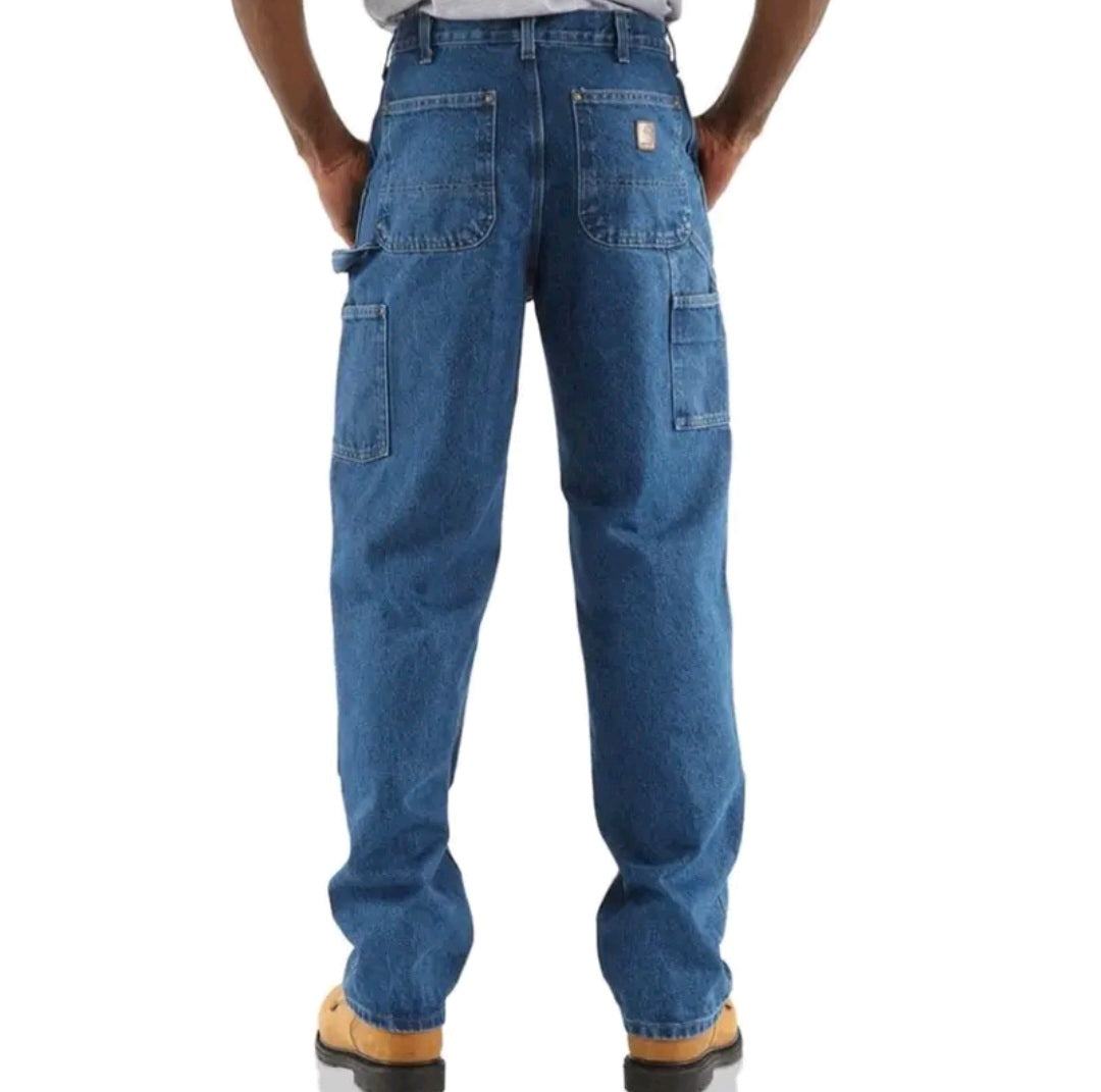 CARHARTT LOOSE ORIGINAL FIT DOUBLE FRONT WASHED LOGGER JEAN (DARKSTONE)